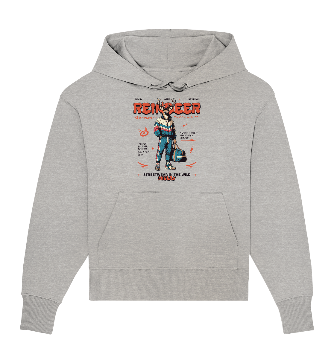 Mirvay Animal Reindeer - Organic Oversize Hoodie