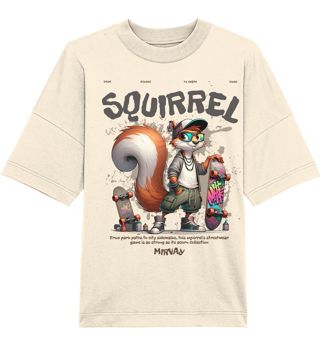 Mirvay Animal Squirrel - Organic Oversize Shirt