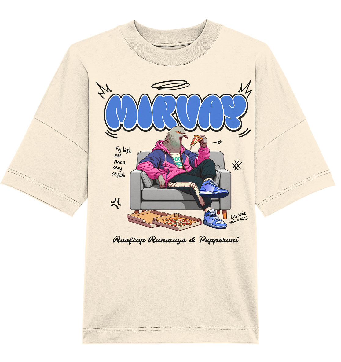 Mirvay Animal Pigeon - Organic Oversize Shirt