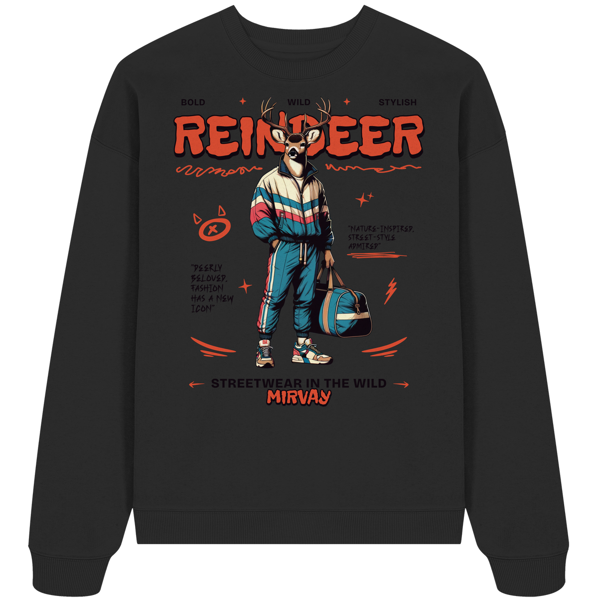 Mirvay Animal Reindeer - Organic Oversize Sweatshirt