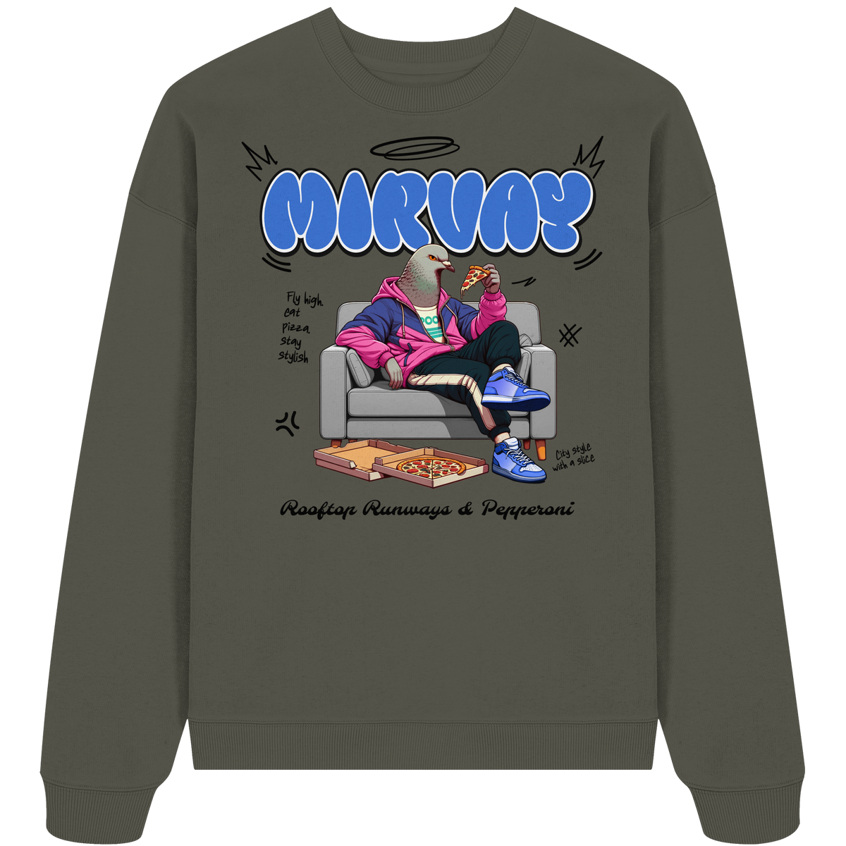 Mirvay Animal Pigeon - Organic Oversize Sweatshirt