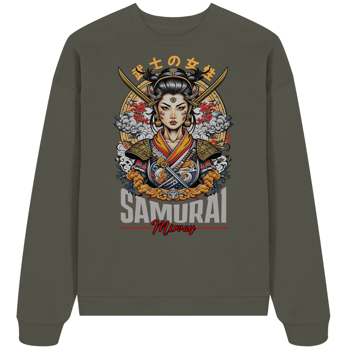 Mirvay Tokyo Samurai Girl - Organic Oversize Sweatshirt