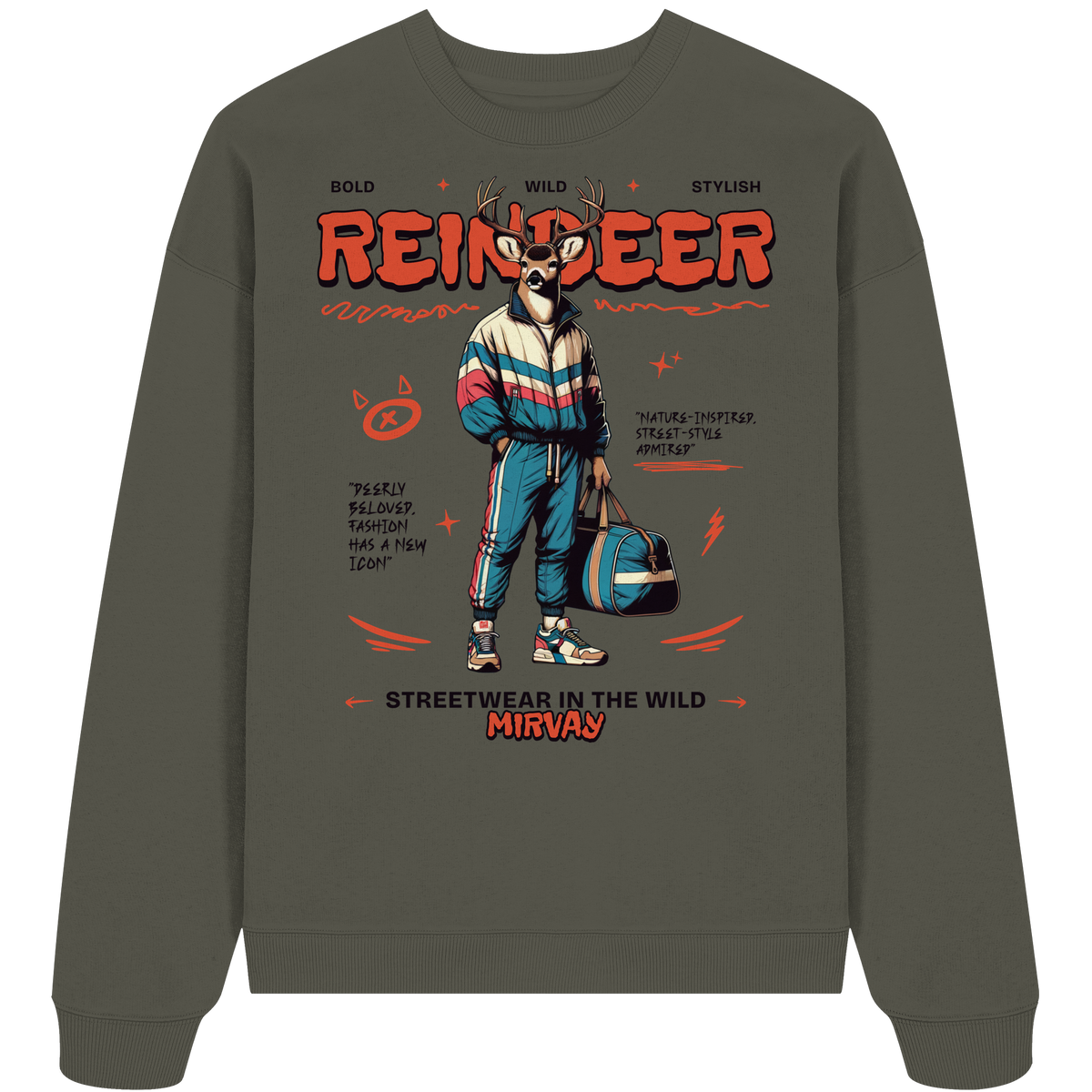 Mirvay Animal Reindeer - Organic Oversize Sweatshirt