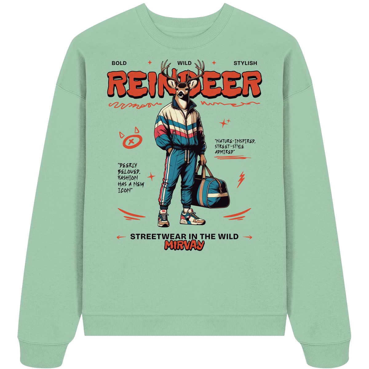 Mirvay Animal Reindeer - Organic Oversize Sweatshirt