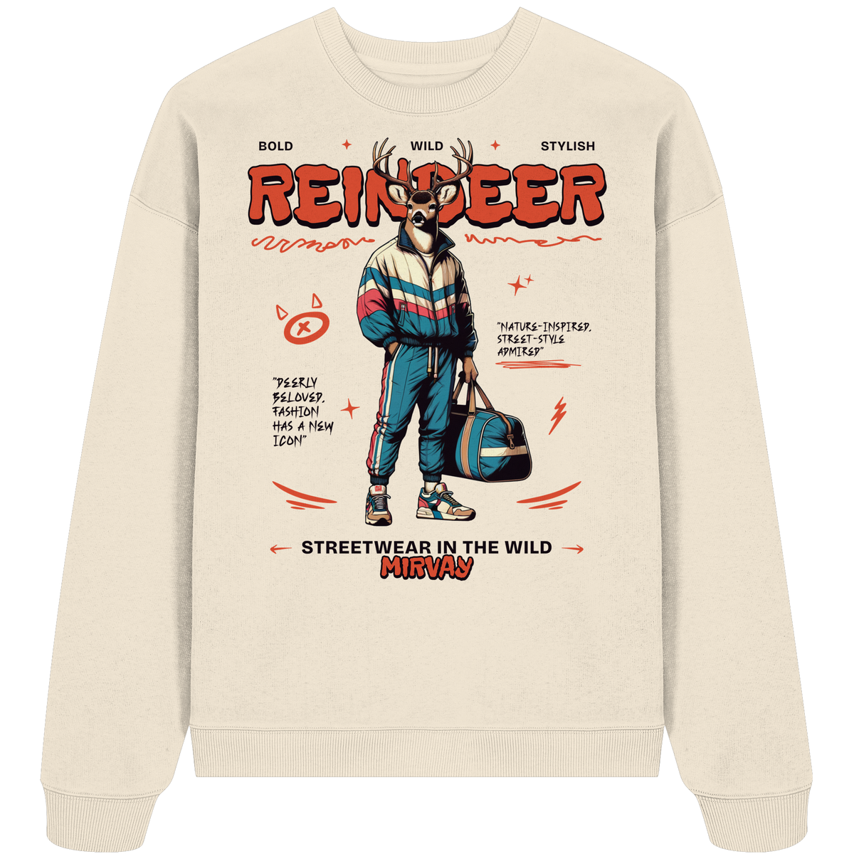 Mirvay Animal Reindeer - Organic Oversize Sweatshirt